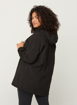 Zizzi Krótka kurtka softshell z kapturem, Black, Model image number 2