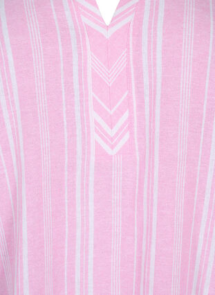 Zizzi Bluzka w paski wykonana z mieszanki lnu i wiskozy, Rosebloom Wh.Stripe, Packshot image number 2