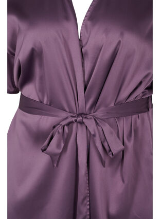 Zizzi Short-sleeved dressing gown, Vintage Violet, Packshot image number 2