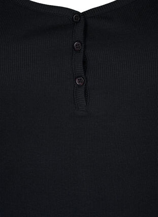 Prazkowany top z guzikami, Black, Packshot image number 2