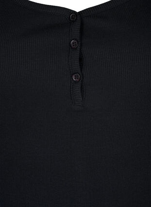 Zizzi Prazkowany top z guzikami, Black, Packshot image number 2