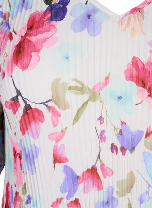 Zizzi Plisowana bluzka w kwiaty, White/MultiFlowerAOP, Packshot image number 2