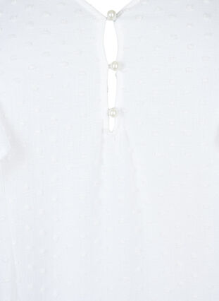 Zizzi Bluzka z faktura w kropki i krótkimi rekawami, Bright White, Packshot image number 2