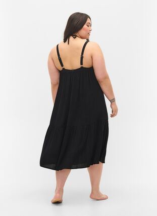 Zizzi Long beach dress in viscose, Black, Model image number 1