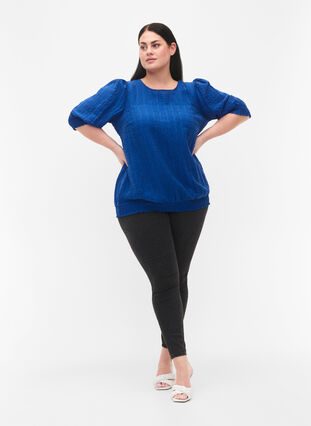 Zizzi Marszczona bluzka z lyocellu (TENCEL™), Strong Blue, Model image number 2