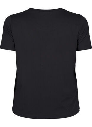 Zizzi T-shirt treningowy o dopasowanym kroju z okraglym dekoltem, Black, Packshot image number 1