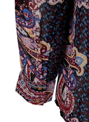 Zizzi Koszula z nadrukiem w serek, Black/Brown Paisley, Packshot image number 3