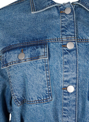 Zizzi Kurtka jeansowa z wiazanym paskiem, Blue Denim, Packshot image number 2