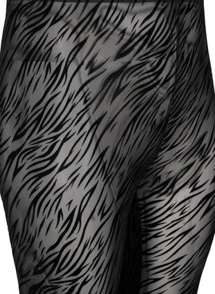 Zizzi Patterned mesh leggings, Black Tiger AOP, Packshot image number 2