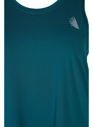 Zizzi Jednokolorowy sportowy top z okraglym dekoltem, Deep Teal, Packshot image number 2