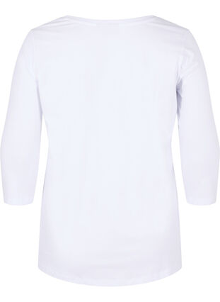 Zizzi Koszulka typu basic z rekawem 3/4, Bright White, Packshot image number 1