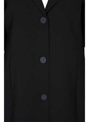 Zizzi Long coat with button closure, Black, Packshot image number 2