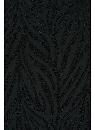 Zizzi Patterned dress with glitter and short sleeves, Black/Black Lurex, Packshot image number 2