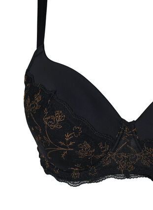 Zizzi Sophia underwire bra with lace and push-up, Black, Packshot image number 2