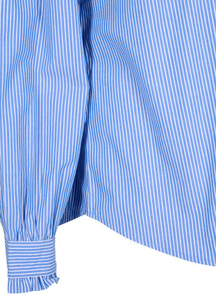 Zizzi Bluzka koszulowa w paski z falbanami, Princess Blue W. St., Packshot image number 3
