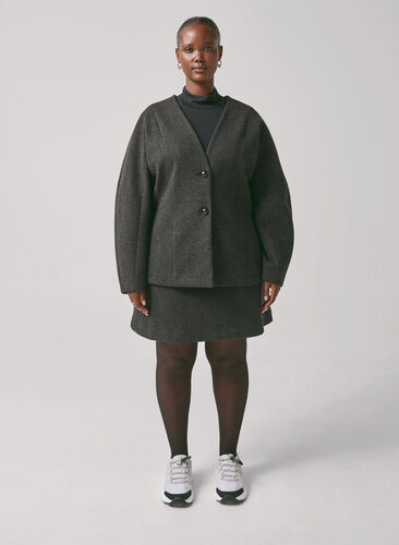 Zizzi Dopasowana marynarka, Dark Grey Melange, Image image number 0