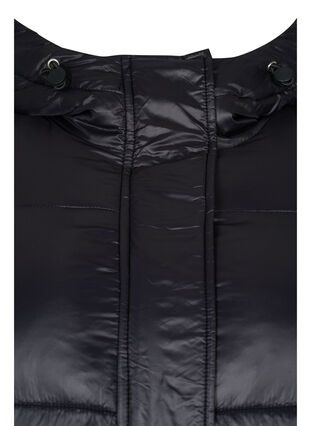 Zizzi Short puffer jacket with hood, Black, Packshot image number 2