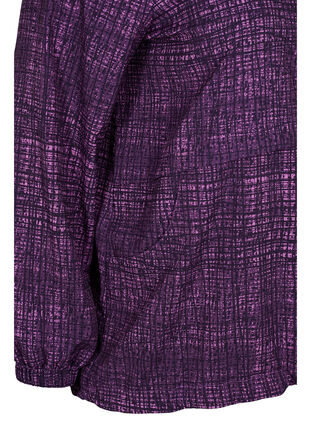 Zizzi Sports anorak with zipper and pockets, Square Purple Print, Packshot image number 3