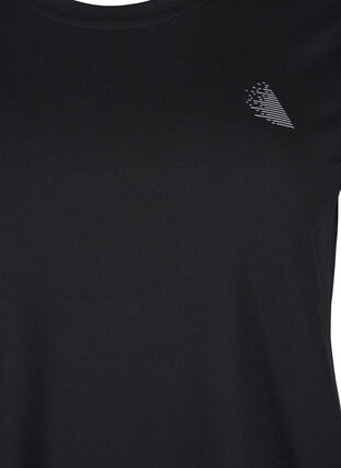 Zizzi T-shirt treningowy o dopasowanym kroju z okraglym dekoltem, Black, Packshot image number 2