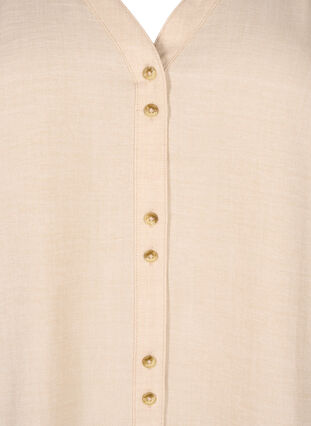 Zizzi Bluzka koszulowa z dekoltem w szpic i krótkimi rekawami, Cement, Packshot image number 2