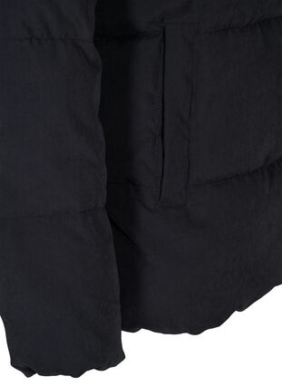 Zizzi Short winter jacket with zip and high collar, Black, Packshot image number 3