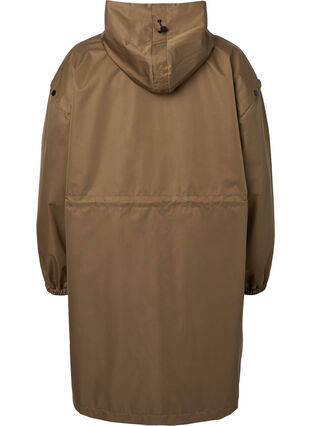 Zizzi Windproof parka jacket with adjustable waist, Teak, Packshot image number 1