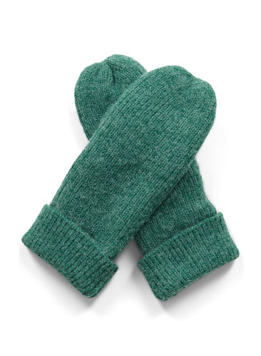 Zizzi Knitted mittens, Evergreen Melange, Packshot image number 1