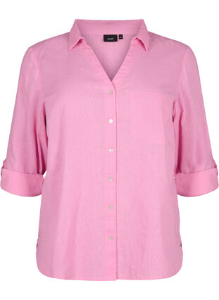 Zizzi Bluzka koszulowa z zapieciem na guziki, Rosebloom, Packshot image number 0
