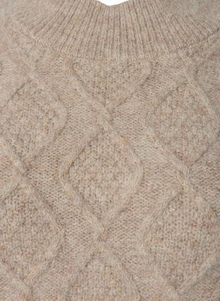 Zizzi Wzorzysty sweter z dzianiny z golfem, Simply Taupe Mel., Packshot image number 2