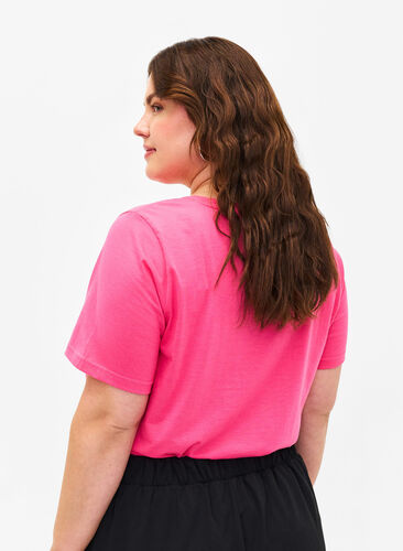Zizzi Flash - koszulka z okraglym dekoltem, Hot Pink, Model image number 1