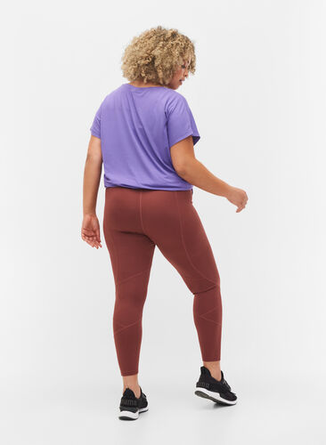 Zizzi Gladkie legginsy treningowe, Sable, Model image number 1