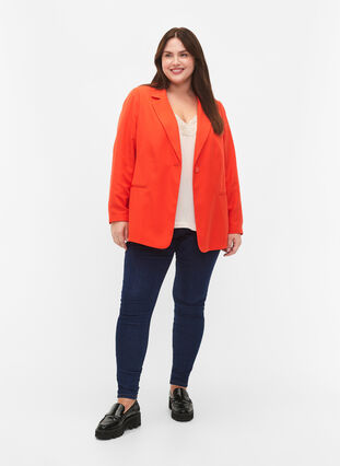 Zizzi FLASH – klasyczna marynarka na guzik, Orange.com, Model image number 2