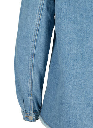 Zizzi Denim jacket with beading, Light blue denim, Packshot image number 3