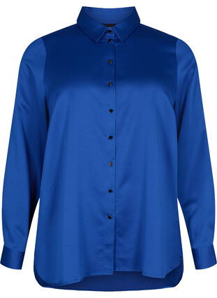 Zizzi Shiny shirt with long sleeves, Surf the web, Packshot image number 0