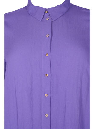 Zizzi Long solid-coloured viscose shirt with 3/4 sleeves, Passion Flower, Packshot image number 2