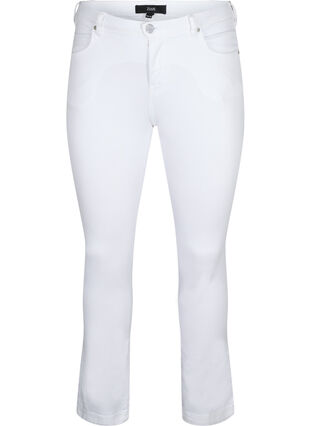 Zizzi Jeansy Emily o dopasowanym kroju z normalnym stanem, White, Packshot image number 0