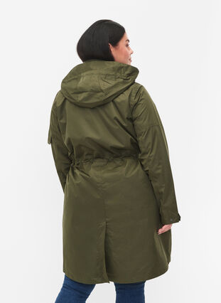 Zizzi Waterproof parka with detachable hood, Forest Night, Model image number 1