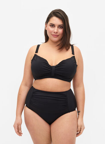 Zizzi Dól bikini z wysokim stanem, Black, Model image number 0