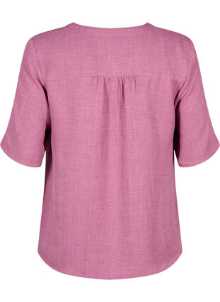 Zizzi Bluzka koszulowa z dekoltem w szpic i krótkimi rekawami, Bordeaux, Packshot image number 1