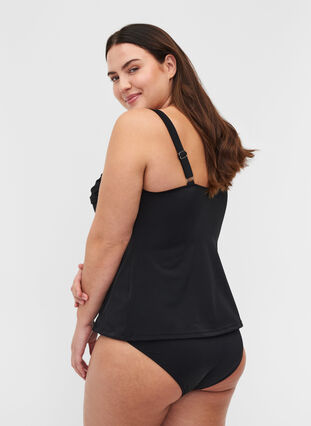 Zizzi Tankini z drapowanym przodem, Black, Model image number 1