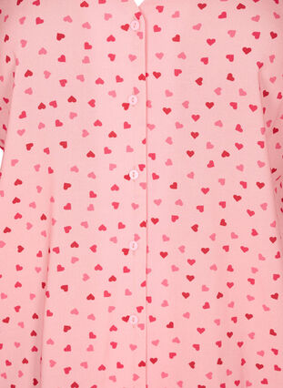 Zizzi Koszula nocna z wiskozy z nadrukiem, Pink Icing W. hearts, Packshot image number 2