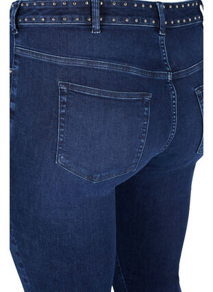 Zizzi Super slim Amy jeans with studs, Dark blue, Packshot image number 2