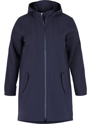 Zizzi Kurtka softshell z kapturem, Night Sky solid, Packshot image number 0