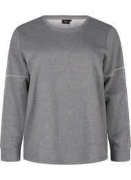 Bluza z kontrastowymi szwami, Medium Grey Mél, Packshot