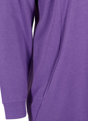 Zizzi Sweatshirt dress with v-neckline, Deep Lavender, Packshot image number 3