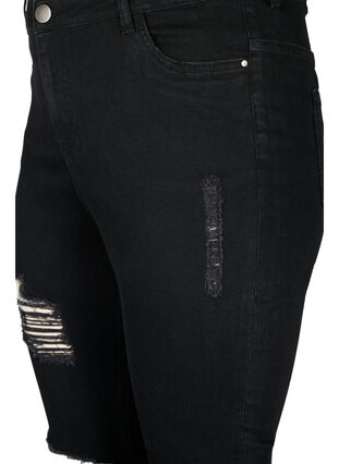 Zizzi Obcisle jeansy z rozdarciami, Black, Packshot image number 2