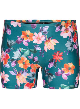 Zizzi Swim shorts with floral print, Meave Print, Packshot image number 0