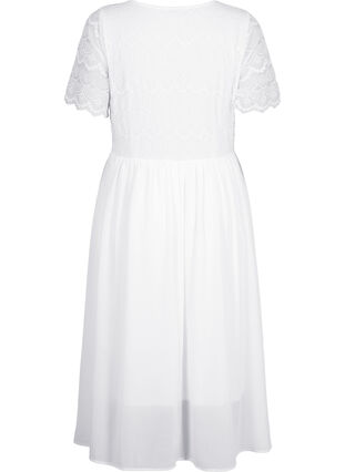 Zizzi Wieczorowa sukienka z koronka i talia w stylu empire, Bright White, Packshot image number 1