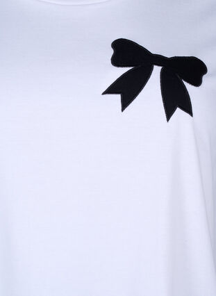 Zizzi Bawelniana koszulka z muszka, Bright Wh. W. Black , Packshot image number 2