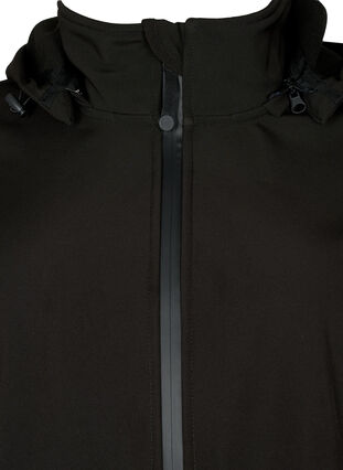 Zizzi Krótka kurtka softshell z odpinanym kapturem, Black, Packshot image number 2